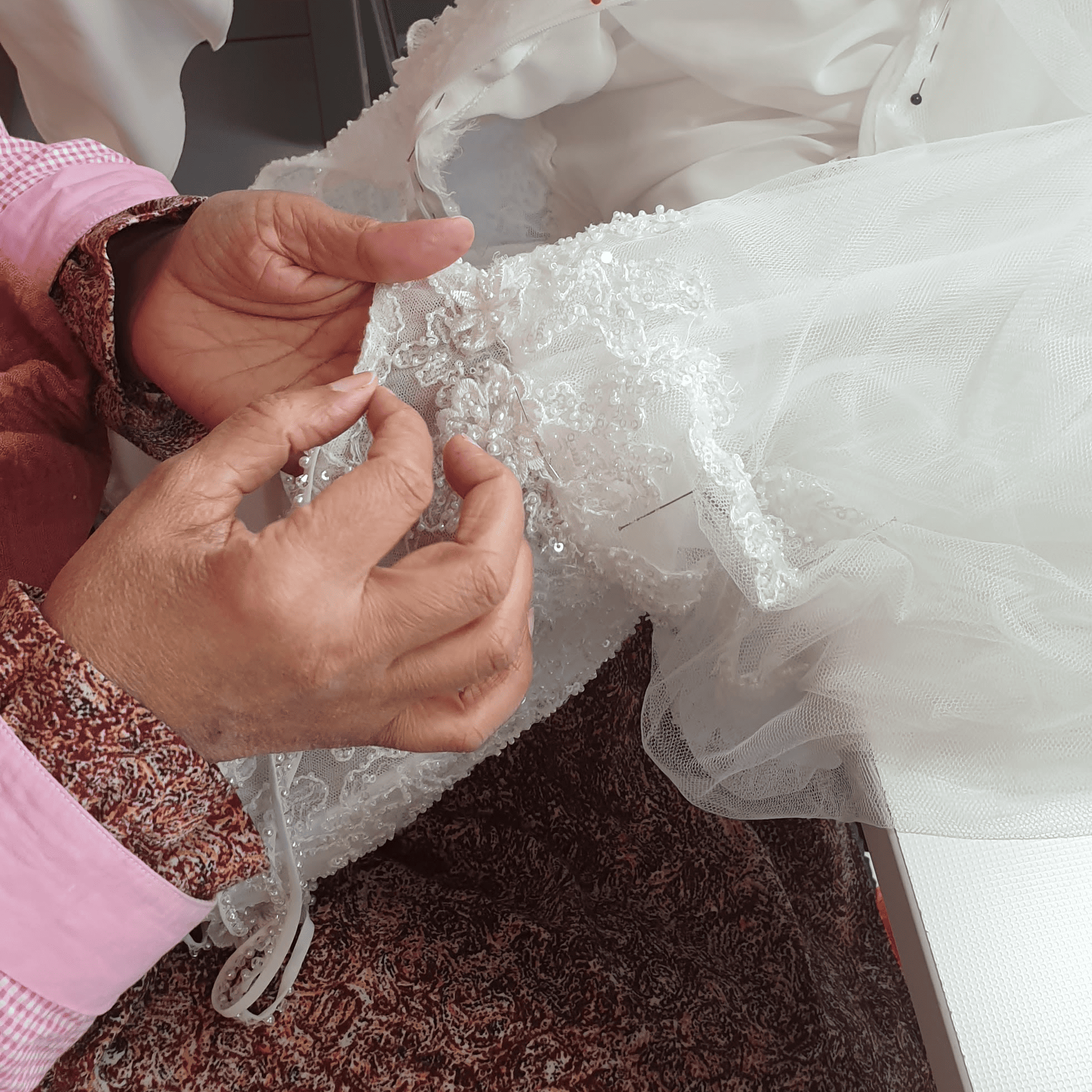 Photo de confection de dentelle à la main